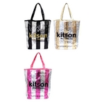 åȥ (Kitson) ѥ󥳡Ĥ SEQUIN NS STRIPE TOTE 3788 ץ ȡȥХå FUCSHIA/SILVER